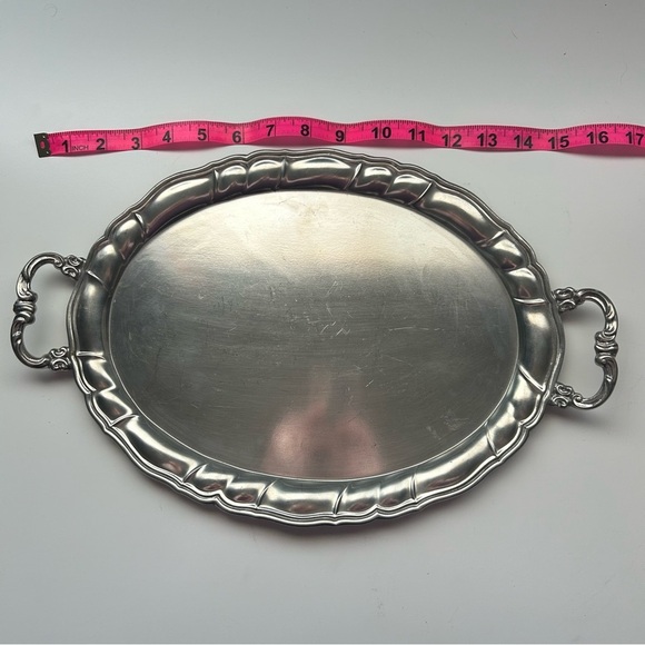 Irish Pewter Platter Handles Irish Made Vintage Old World Victorian Made Ireland - Picture 6 of 6